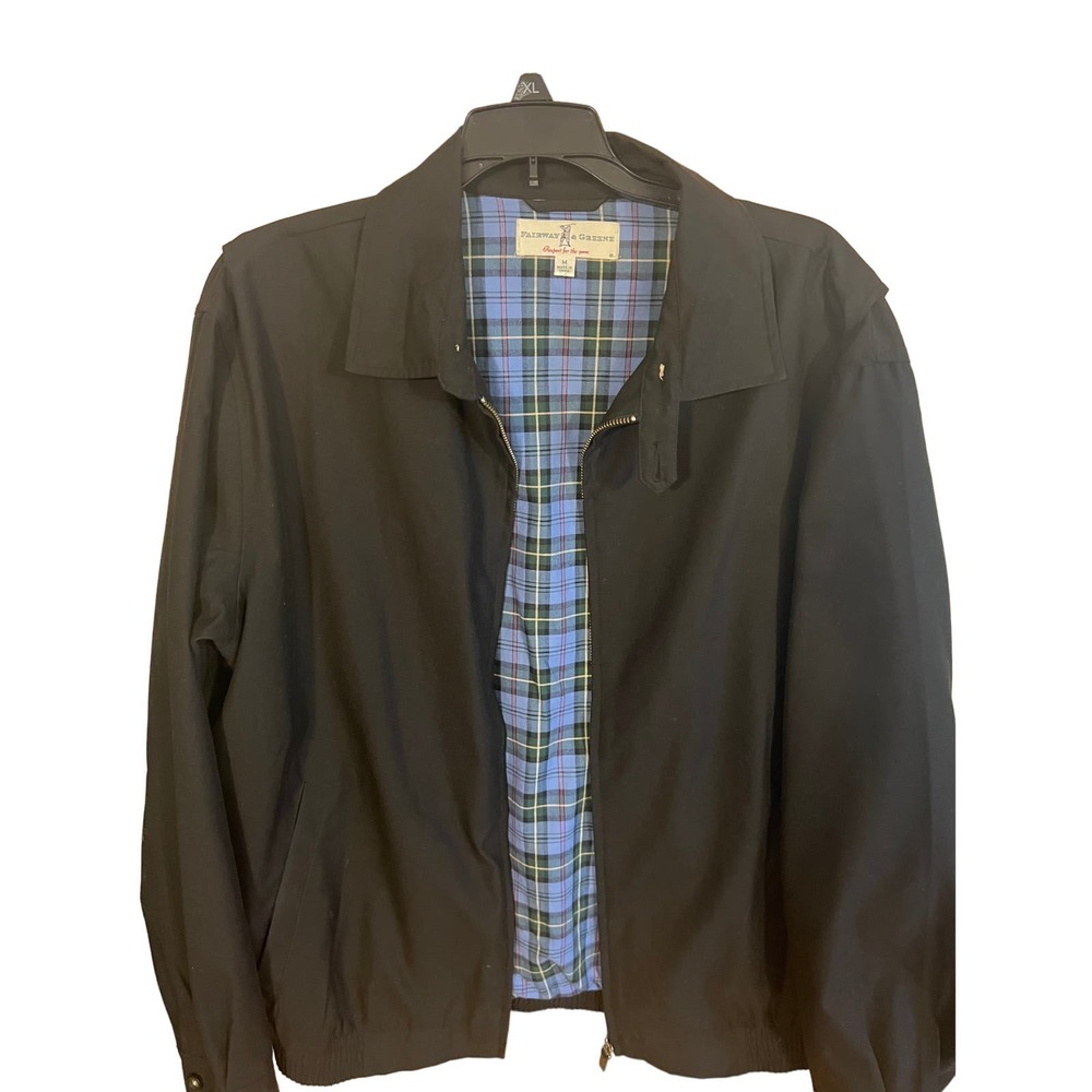Fairway & Greene Black Fully Lined Full Zip Golf Jacket Size Medium